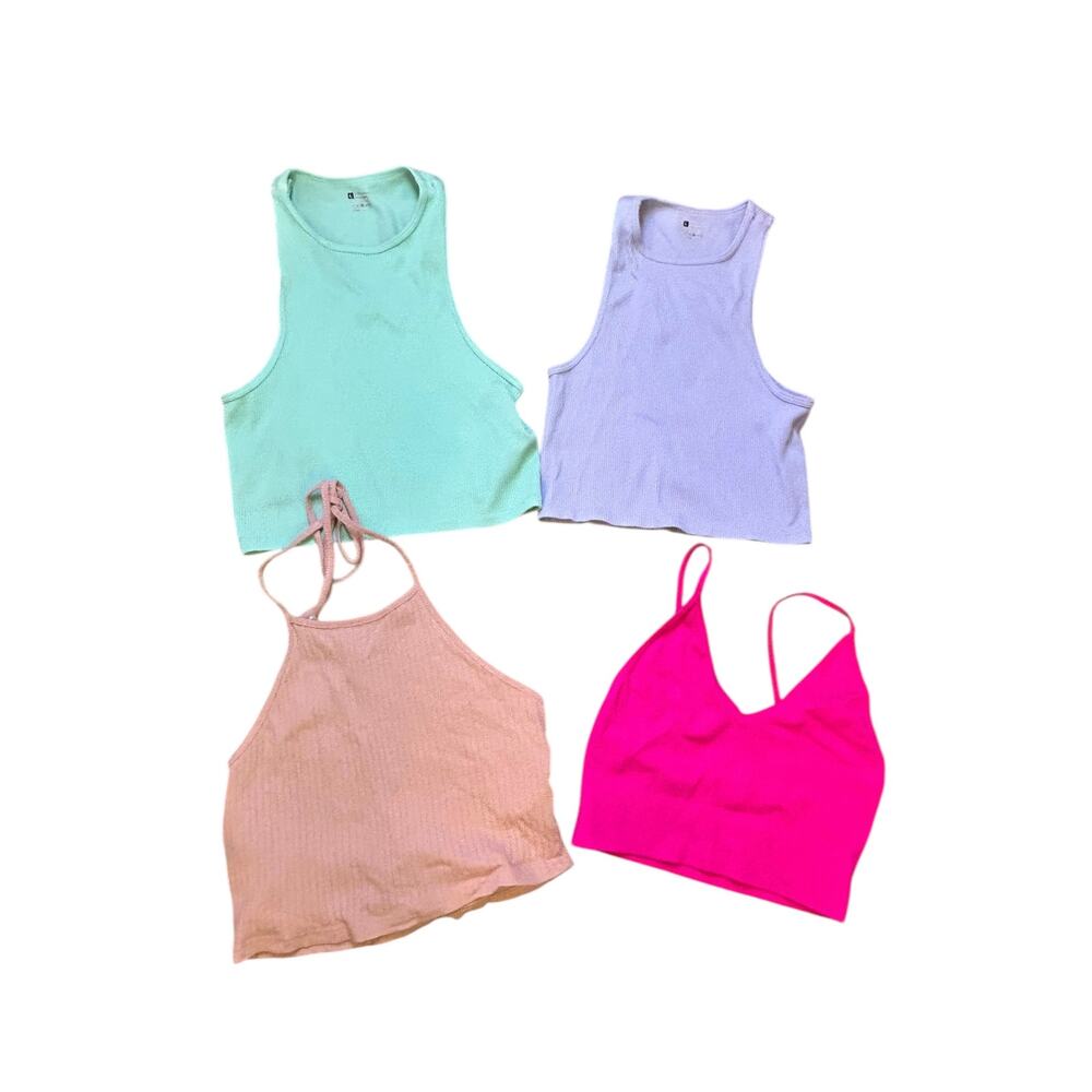 Women’s Tank Tops Assorted Lot of 4 Size Large Pink/Purple/Blue M/L